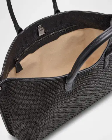 Akris Ai Small Plaid Braided Top-Handle Bag | Thumbnail 4