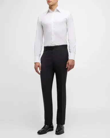 Giorgio Armani Men's Solid Formal Tuxedo Pants | Thumbnail 2 Giorgio Armani Men's Solid Formal Tuxedo Pants | Thumbnail 2