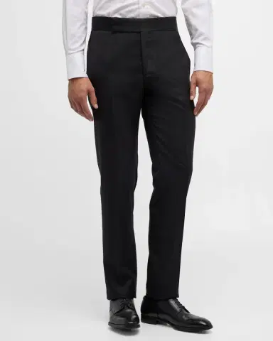 Giorgio Armani Men's Solid Formal Tuxedo Pants | Thumbnail 4 Giorgio Armani Men's Solid Formal Tuxedo Pants | Thumbnail 4