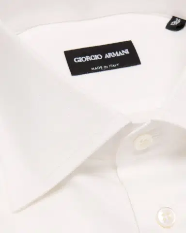 Giorgio Armani Men's Solid Cotton Dress Shirt | Thumbnail 2