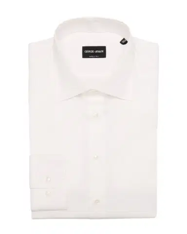 Giorgio Armani Men's Solid Cotton Dress Shirt | Thumbnail 1
