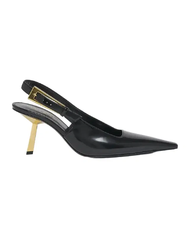 Saint Laurent Lee Slingback Buckle Pumps