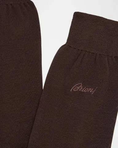 Brioni Men 's Solid Crew Socks | Thumbnail 2