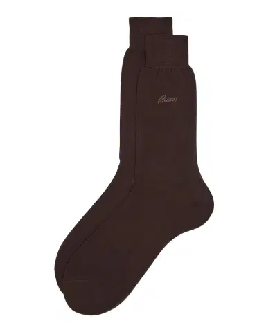 Brioni Men 's Solid Crew Socks | Thumbnail 1