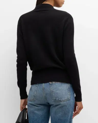 Neiman Marcus Cashmere Collection Cashmere Faux Wrap Sweater | Thumbnail 3 Neiman Marcus Cashmere Collection Cashmere Faux Wrap Sweater | Thumbnail 3