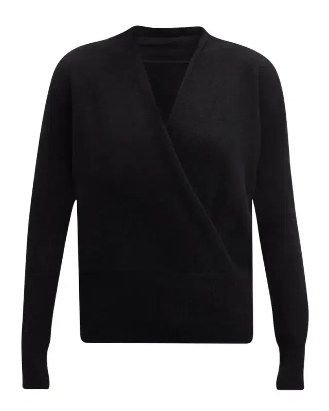 Neiman Marcus Cashmere Collection Cashmere Faux Wrap Sweater