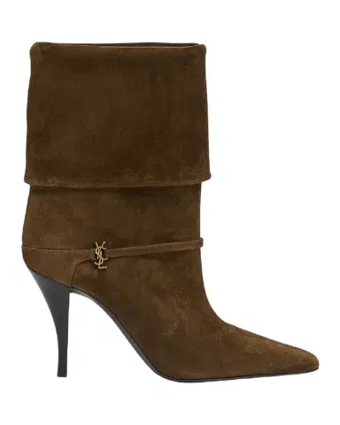 Saint Laurent Niki Suede YSL Stiletto Ankle Booties | Thumbnail 1
