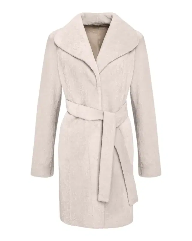 Gorski Textured Lamb Shearling Reversible Stroller Coat With Belt