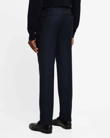 Giorgio Armani Men's Solid Wool Flat-Front Trousers | Thumbnail 3 Giorgio Armani Men's Solid Wool Flat-Front Trousers | Thumbnail 3