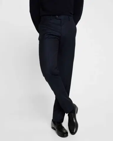 Giorgio Armani Men's Solid Wool Flat-Front Trousers | Thumbnail 6 Giorgio Armani Men's Solid Wool Flat-Front Trousers | Thumbnail 6