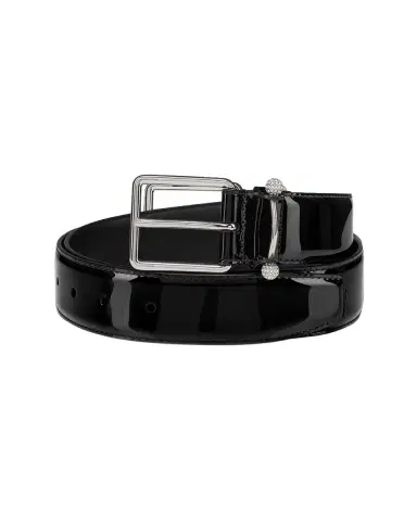 Christian Louboutin Men's Chambeliss Night Strass Patent Leather Belt | Thumbnail 3 Christian Louboutin Men's Chambeliss Night Strass Patent Leather Belt | Thumbnail 3