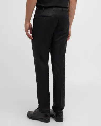 Giorgio Armani Men's Flat-Front Wool Trousers | Thumbnail 3 Giorgio Armani Men's Flat-Front Wool Trousers | Thumbnail 3
