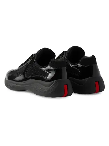 Prada Men's Patent Leather and Technical Fabric America's Cup Sneakers - Black - Size 5.5 | Thumbnail 3 Prada Men's Patent Leather and Technical Fabric America's Cup Sneakers - Black - Size 5.5 | Thumbnail 3