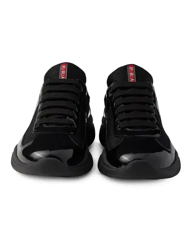 Prada Men's Patent Leather and Technical Fabric America's Cup Sneakers - Black - Size 5.5 | Thumbnail 4 Prada Men's Patent Leather and Technical Fabric America's Cup Sneakers - Black - Size 5.5 | Thumbnail 4