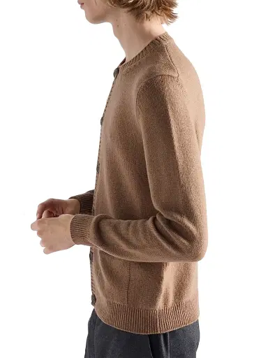 Prada Men's Cashmere Cardigan - Brown | Thumbnail 3 Prada Men's Cashmere Cardigan - Brown | Thumbnail 3