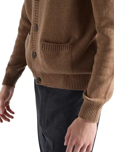 Prada Men's Cashmere Cardigan - Brown | Thumbnail 5 Prada Men's Cashmere Cardigan - Brown | Thumbnail 5