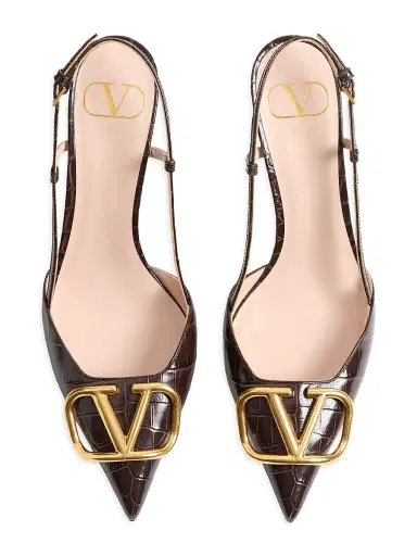 Valentino Garavani Women's VLogo Signature Slingback Pumps in 80MM Printed Calfskin | Thumbnail 4 Valentino Garavani Women's VLogo Signature Slingback Pumps in 80MM Printed Calfskin | Thumbnail 4