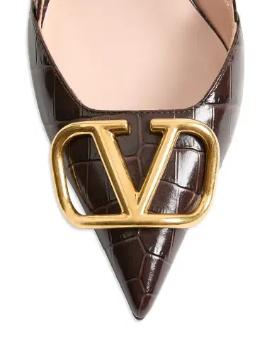 Valentino Garavani Women's VLogo Signature Slingback Pumps in 80MM Printed Calfskin | Thumbnail 5 Valentino Garavani Women's VLogo Signature Slingback Pumps in 80MM Printed Calfskin | Thumbnail 5