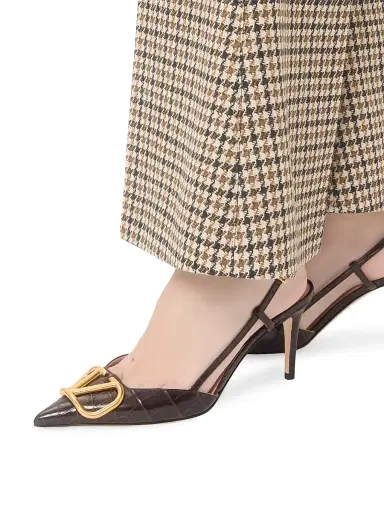 Valentino Garavani Women's VLogo Signature Slingback Pumps in 80MM Printed Calfskin | Thumbnail 7 Valentino Garavani Women's VLogo Signature Slingback Pumps in 80MM Printed Calfskin | Thumbnail 7