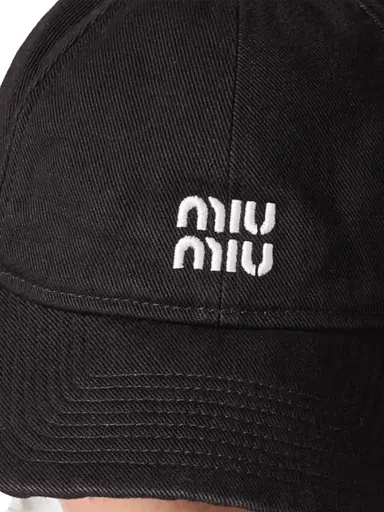Miu Miu Women's Denim Baseball Cap - Black - Size Small | Thumbnail 2 Miu Miu Women's Denim Baseball Cap - Black - Size Small | Thumbnail 2