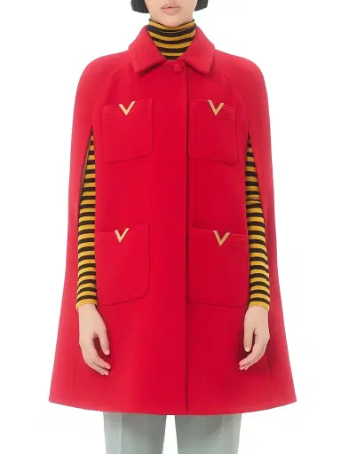Valentino Garavani Women's Drill Double Coat - Red - Size 0 | Thumbnail 2