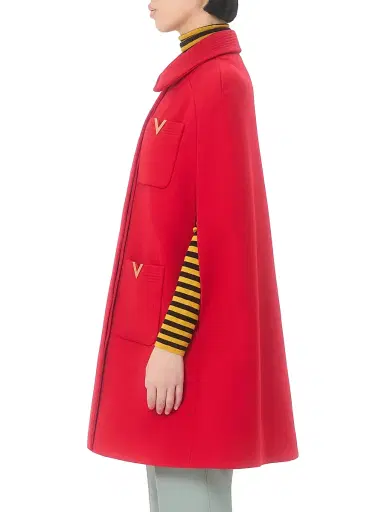 Valentino Garavani Women's Drill Double Coat - Red - Size 0 | Thumbnail 3