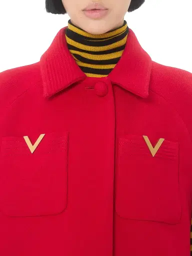 Valentino Garavani Women's Drill Double Coat - Red - Size 0 | Thumbnail 5