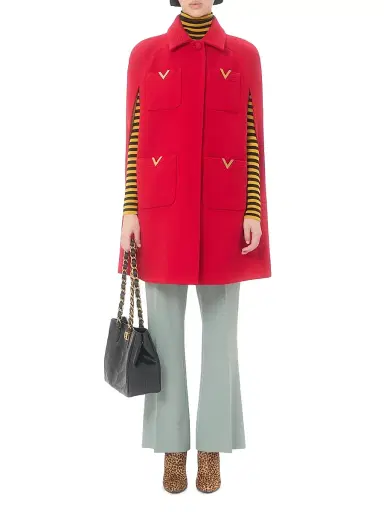 Valentino Garavani Women's Drill Double Coat - Red - Size 0 | Thumbnail 7