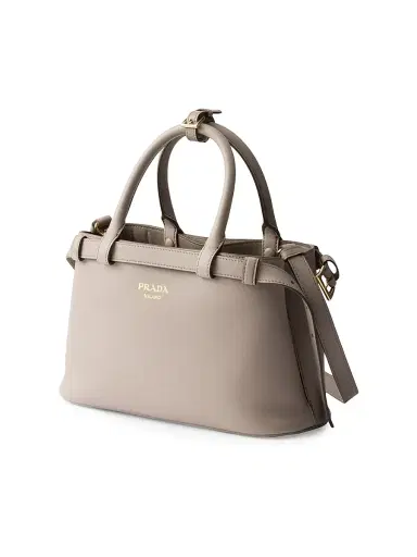 Prada Women's Buckle Small Leather Top Handle Bag with Double Belt | Thumbnail 2 Prada Women's Buckle Small Leather Top Handle Bag with Double Belt | Thumbnail 2