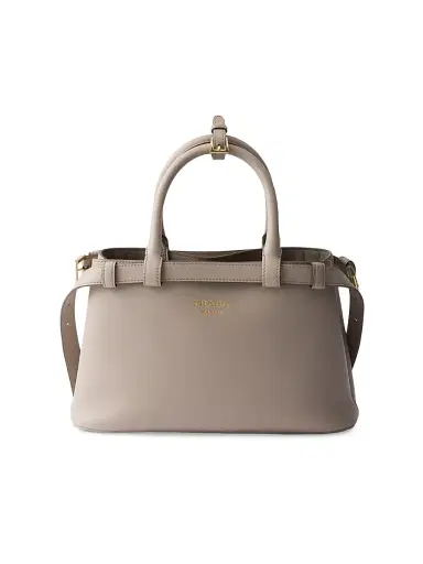 Prada Women's Buckle Small Leather Top Handle Bag with Double Belt | Thumbnail 1 Prada Women's Buckle Small Leather Top Handle Bag with Double Belt | Thumbnail 1