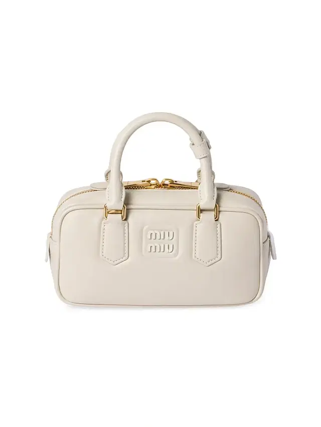 Miu Miu Women's Arcadie Leather Top Handle Bag - Beige Khaki