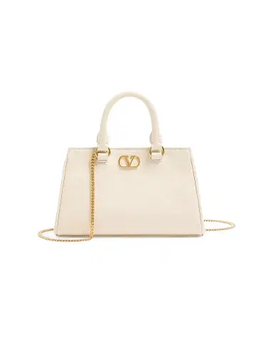 Valentino Garavani Women's Mini VLogo Signature Top Handle Bag in Grainy Calfskin - Ivory | Thumbnail 1