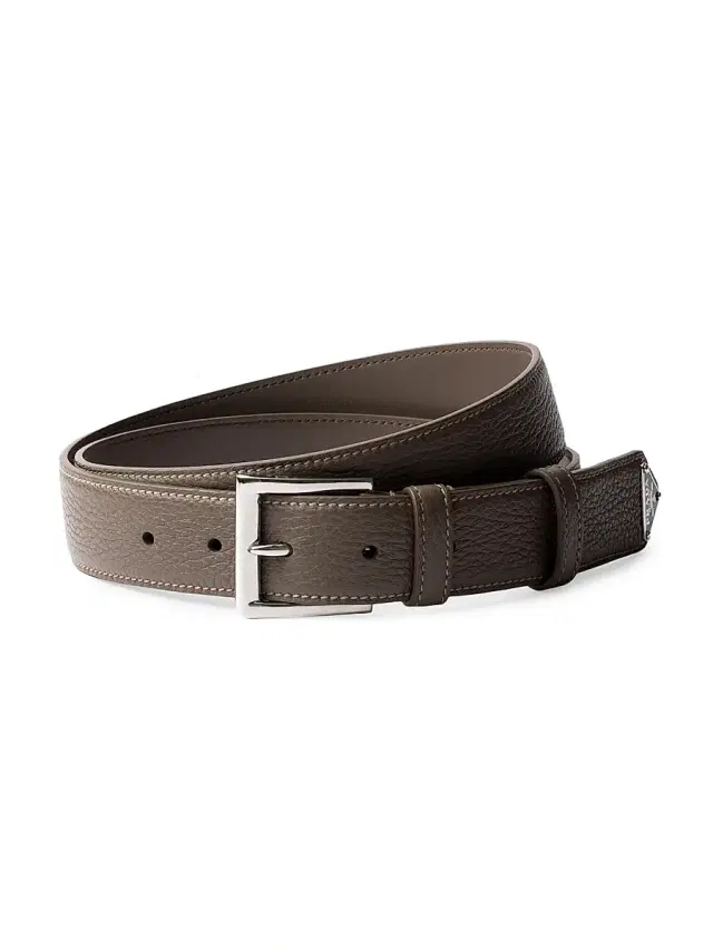 Prada Men's Leather Belt - Grey