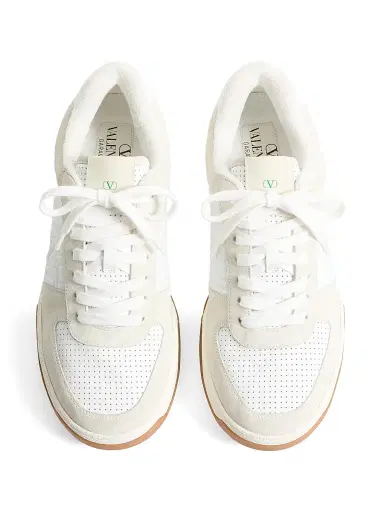 Valentino Garavani Men's Sparry Sneakers in Split Leather and Nappa - White Beige - Size 6 | Thumbnail 4