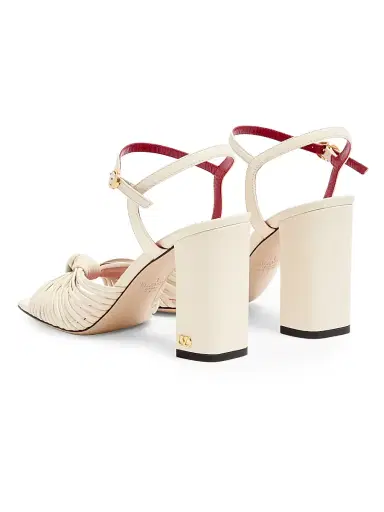 Valentino Garavani Women's Annet Kidskin 90MM Sandals - Ivory - Size 12 | Thumbnail 3