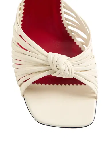 Valentino Garavani Women's Annet Kidskin 90MM Sandals - Ivory - Size 12 | Thumbnail 5