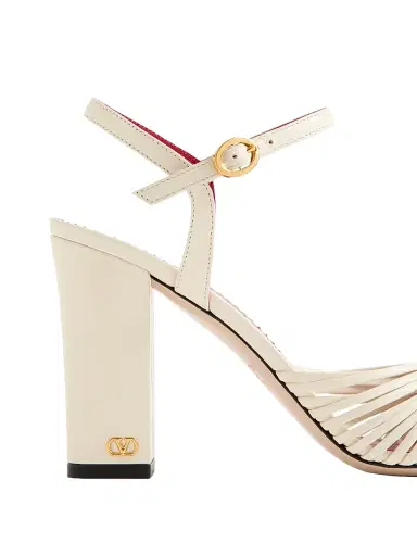 Valentino Garavani Women's Annet Kidskin 90MM Sandals - Ivory - Size 12 | Thumbnail 6