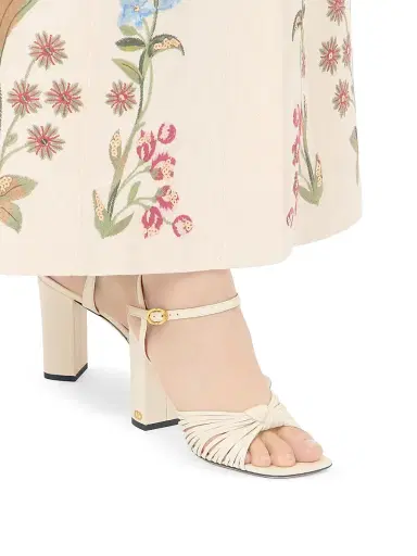 Valentino Garavani Women's Annet Kidskin 90MM Sandals - Ivory - Size 12 | Thumbnail 7