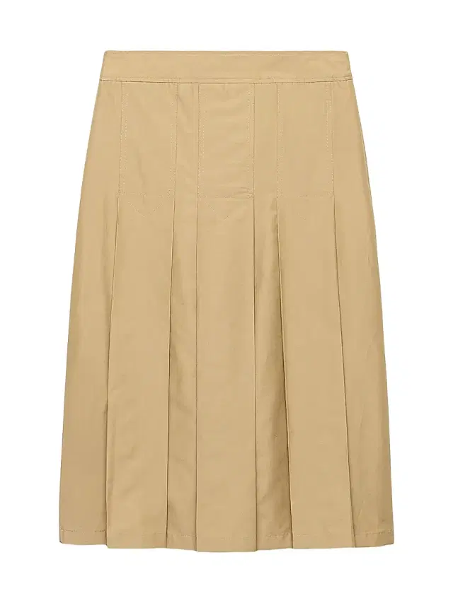 Women's Pleated Technical Fabric Skirt - Brown