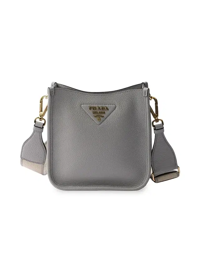 Prada Women's Mini Leather Shoulder Bag - Light Grey