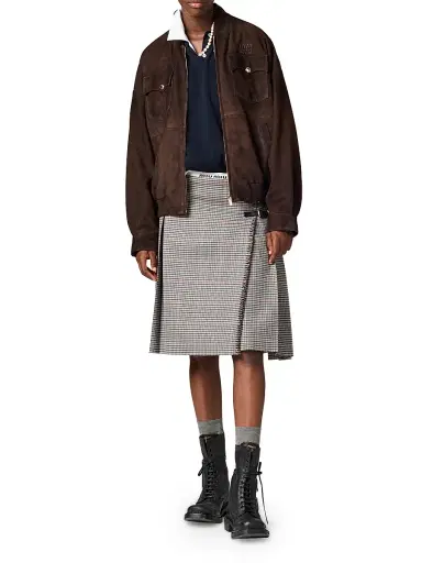 Miu Miu Women's Suede Nappa Leather Jacket - Dark Brown - Size 4 | Thumbnail 7