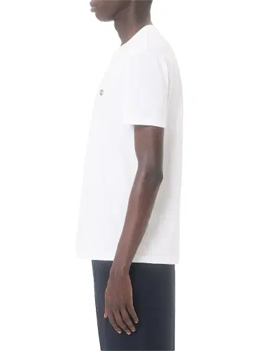 Valentino Garavani Men's Cotton T-Shirt with VLogo Embroidery - White | Thumbnail 4 Valentino Garavani Men's Cotton T-Shirt with VLogo Embroidery - White | Thumbnail 4