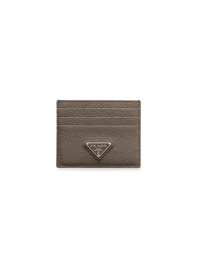 Men's Leather Card Holder - Grey