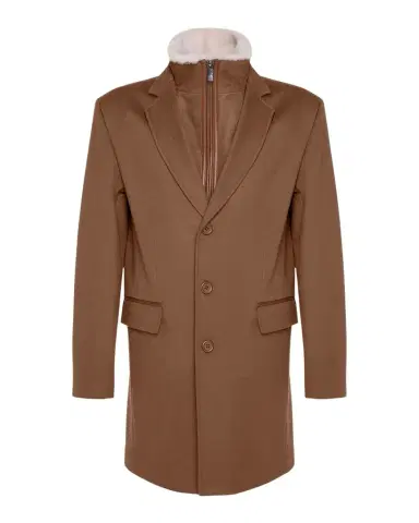 Gorski Men 's Loro Wool Short Coat with Merino Shearling Lamb Trim | Thumbnail 1