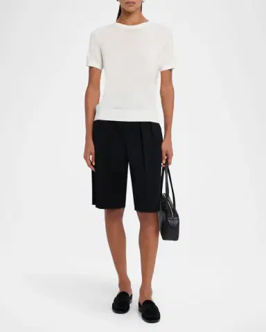 Theory Regal Merino Wool Short-Sleeve Crew T-Shirt | Thumbnail 2