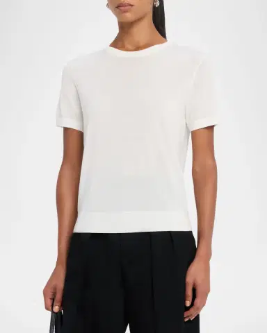 Theory Regal Merino Wool Short-Sleeve Crew T-Shirt | Thumbnail 4