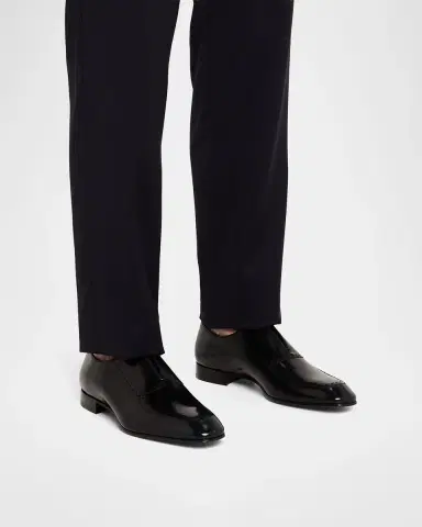 Christian Louboutin Men's Lafitte Spike Leather Oxfords | Thumbnail 2