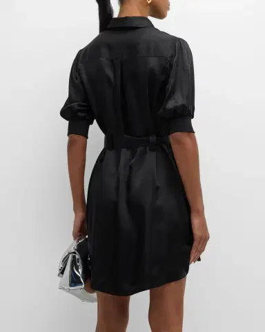 Cinq à Sept Damla Belted Puff-Sleeve Mini Shirtdress | Thumbnail 6