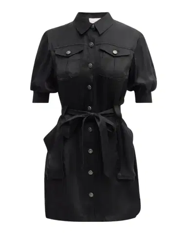 Cinq à Sept Damla Belted Puff-Sleeve Mini Shirtdress | Thumbnail 1