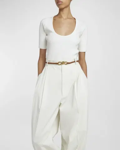Bottega Veneta Intrecciato Braided Nappa Leather Belt | Thumbnail 2